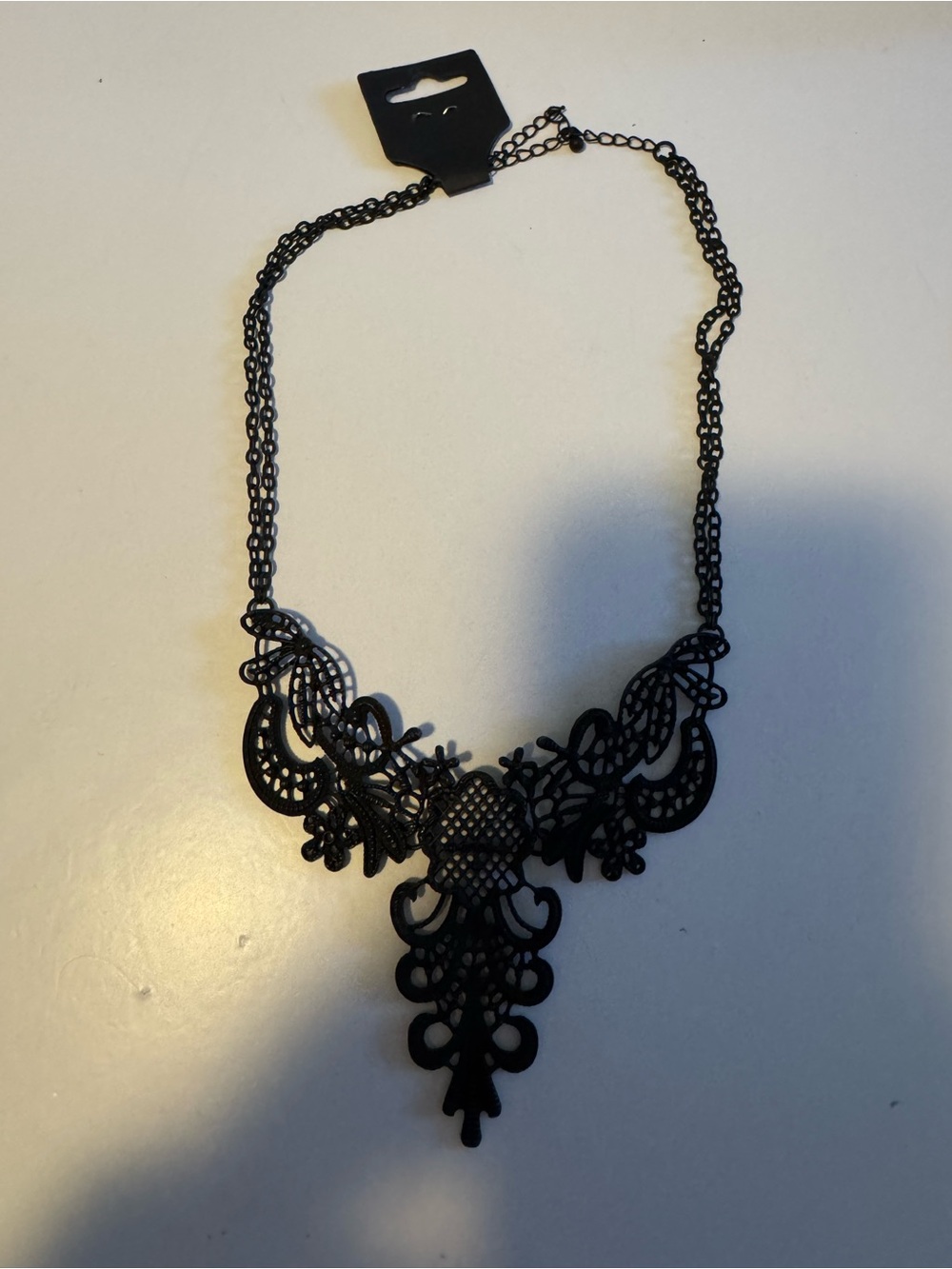 Black Filigree Statement Necklace - Women Jewelry
